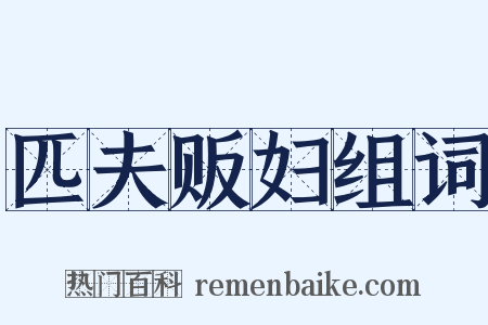匹夫贩妇组词是什么意思的图片